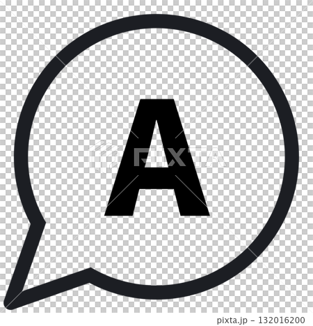 Simple round speech bubble A (line drawing, transparent version) Simple round speech bubble A (line drawing, transparent version) 132016200