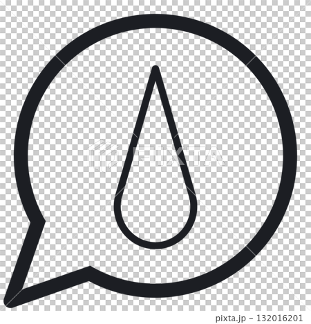 Simple round speech bubble sweat (line drawing, transparent version) 132016201