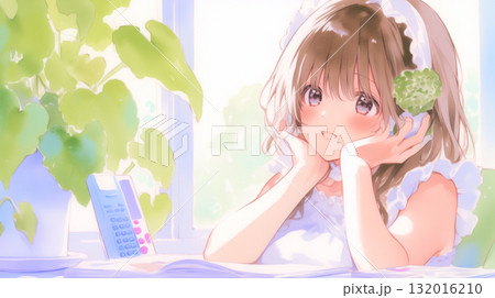 音楽好きの女の子 水彩画イラスト 音楽好きの女の子 水彩画イラスト 132016210