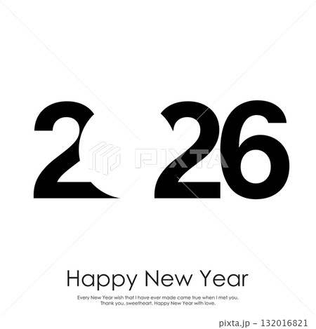 Modern Happy New Year 2026 bold typography logo design. Vector Modern Happy New Year 2026 bold typography logo design. Vector 132016821