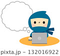 パソコンとふきだしと忍者 132016922