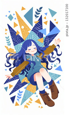 微笑む女の子 パッチワーク 微笑む女の子 パッチワーク 132017100