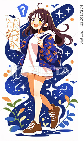 旅支度をする女の子 パッチワーク 旅支度をする女の子 パッチワーク 132017274