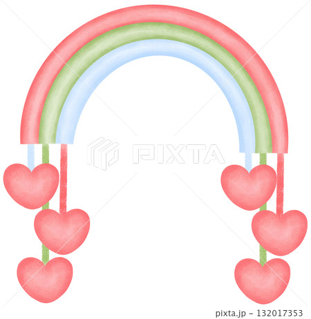 world kindness day smiling people holding hearts watercolor art 132017353
