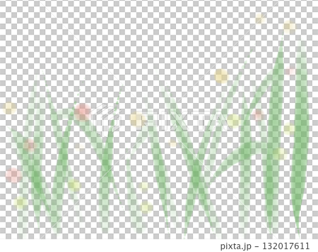 水彩で描いた葉と花の背景イラスト 132017611