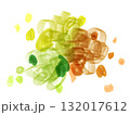 カラフルな紙花のようなあしらいイラスト 132017612