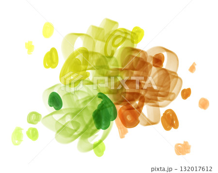 カラフルな紙花のようなあしらいイラスト カラフルな紙花のようなあしらいイラスト 132017612