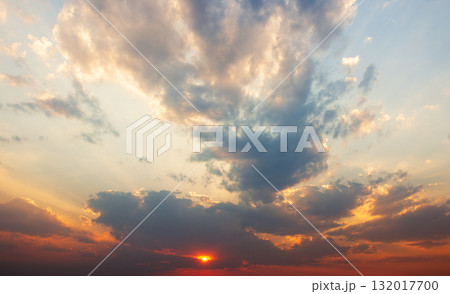 colorful dramatic sky with cloud at sunset 132017700