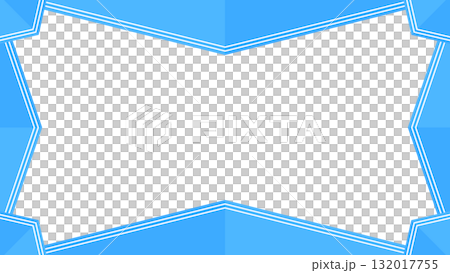 Blue double line origami frame 16:9 132017755