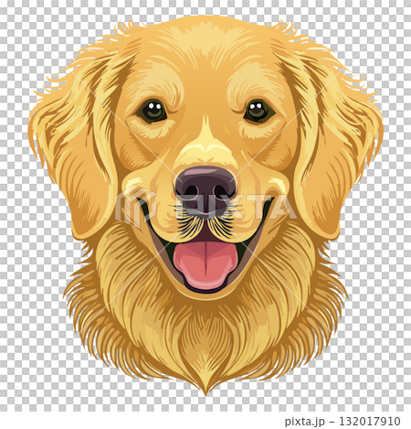 Minimalist silhouette of a Golden Retriever Dog in outline style for pet design use 132017910