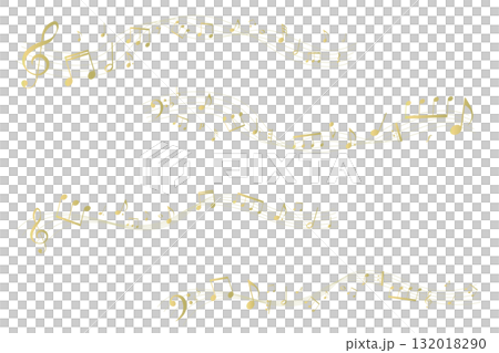 ゴールドの遠近感のある楽譜のフレームイラスト 五線譜 背景イラスト 音符、休符、音楽記号のイラスト ゴールドの遠近感のある楽譜のフレームイラスト 五線譜 背景イラスト 音符、休符、音楽記号のイラスト 132018290