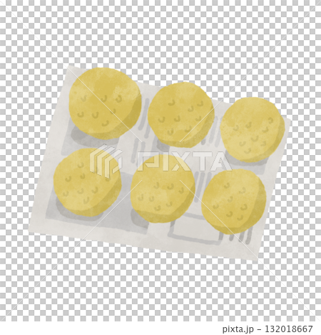 イエローとグレーで描いた手作り味噌のアイテムシリーズです 132018667