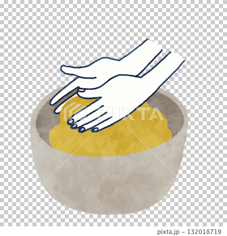 イエローとグレーで描いた手作り味噌のアイテムシリーズです 132018719