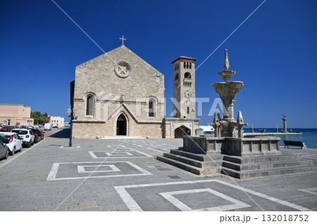 View of Palace of the Grand Master of the Knights of Rhodes in Greece. 132018752