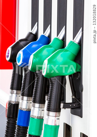 Closeup shot of gas pump station Closeup shot of gas pump station 132018829