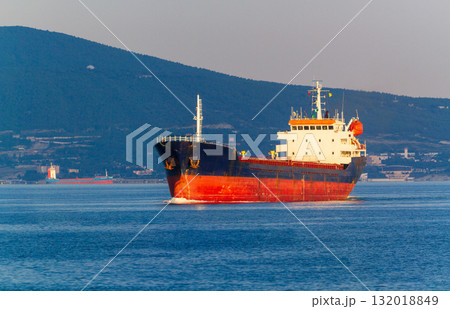 Oil tanker in a sea 132018849