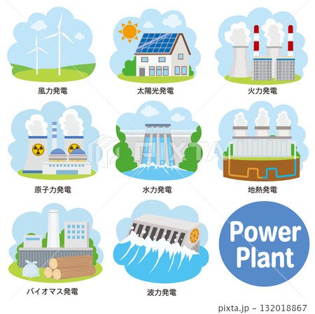 発電所のイラストセット 132018867