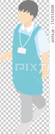 介護福祉士（男性）のアイソメトリックイラスト (介護士・ヘルパー) 132018886