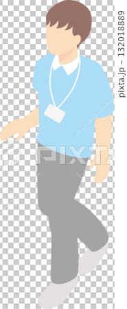 介護福祉士（男性）のアイソメトリックイラスト (介護士・ヘルパー) 132018889