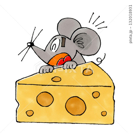チーズとネズミのキャラクターのイラスト素材 [132018931] - PIXTA