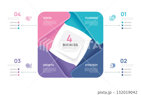 Venn diagram infographic chart template for business 4 parts steps, presentation with venn diagram elements vector illustration. Venn diagram infographic chart template for business 4 parts steps, presentation with venn diagram elements vector illustration. 132019042