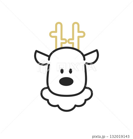 トナカイの手描き風アイコン【クリスマス】 トナカイの手描き風アイコン【クリスマス】 132019143