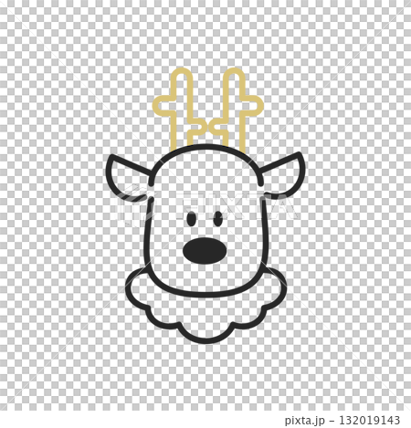 トナカイの手描き風アイコン【クリスマス】 トナカイの手描き風アイコン【クリスマス】 132019143