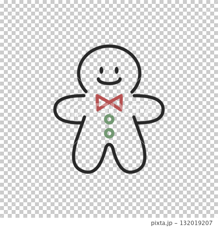 ジンジャーマンの手描き風アイコン【クリスマス】 132019207