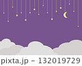 背景素材　星と月のきらめく夜空 132019729