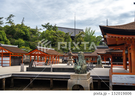 Traditional buildings of Itsukushima shrine in Miyajima, near Hiroshima Traditional buildings of Itsukushima shrine in Miyajima, near Hiroshima 132019806
