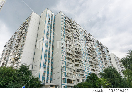 Typical Soviet Panel Apartment Building in Moscow Suburbs Typical Soviet Panel Apartment Building in Moscow Suburbs 132019899