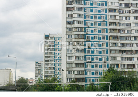 Typical Soviet Panel Apartment Building in Moscow Suburbs Typical Soviet Panel Apartment Building in Moscow Suburbs 132019900