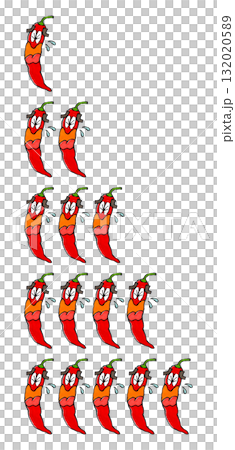 Chili pepper character (1 to 5 spicy) Chili pepper character (1 to 5 spicy) 132020589