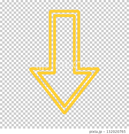 Bright yellow arrow icon, yellow arrow mark for warning, positive and eye-catching yellow direction sign Bright yellow arrow icon, yellow arrow mark for warning, positive and eye-catching yellow direction sign 132020765