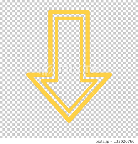 Bright yellow arrow icon, yellow arrow mark for warning, positive and eye-catching yellow direction sign Bright yellow arrow icon, yellow arrow mark for warning, positive and eye-catching yellow direction sign 132020766