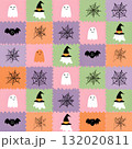 cute pink pastel ghost pattern with ghosts, bats, and Halloween elements. kawaii halloween seamless background witch hat ghosts. 132020811