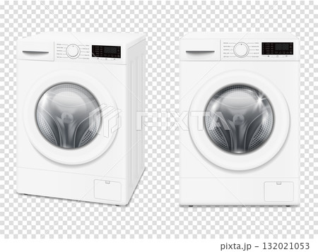 Realistic washing machine mockup isolated on transparent background Realistic washing machine mockup isolated on transparent background 132021053