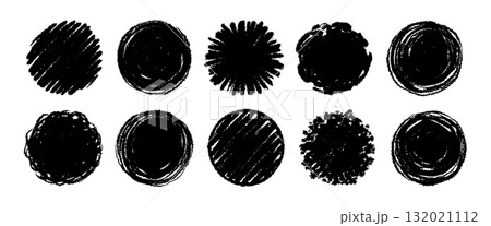 Hand drawn round circle chalk vector set. Crayon pencil brush stroke black oval round shape. Scribble doodle hand drawn crayon, ink splash, rough dot texture circle elements. Vector Hand drawn round circle chalk vector set. Crayon pencil brush stroke black oval round shape. Scribble doodle hand drawn crayon, ink splash, rough dot texture circle elements. Vector 132021112