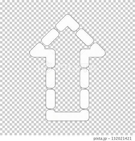 Simple white arrow icon, luminous white arrow mark, bright and clean arrow design material 132021421