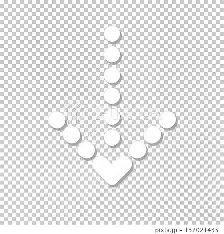 Simple white arrow icon, luminous white arrow mark, bright and clean arrow design material 132021435