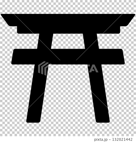 鳥居圖標，向量插圖。 132021442