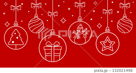 Decorative vector background with Christmas and New Year decoration. Merry Christmas and Happy New Year banner. Decorative vector background with Christmas and New Year decoration. Merry Christmas and Happy New Year banner. 132021498