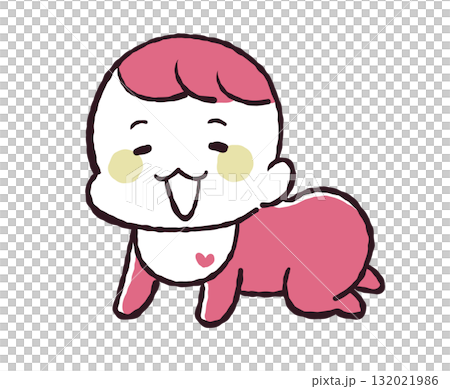 Illustration of a baby crawling 132021986