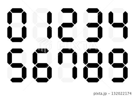 シンプルなデジタル数字のベクターイラストセット 132022174