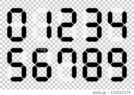 シンプルなデジタル数字のベクターイラストセット 132022174