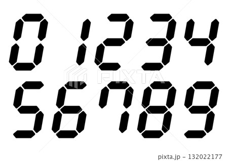 シンプルなデジタル数字のベクターイラストセット 132022177