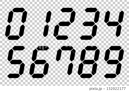 シンプルなデジタル数字のベクターイラストセット 132022177
