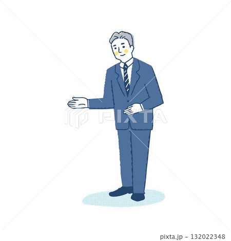 案内をするスーツ姿の男性 132022348