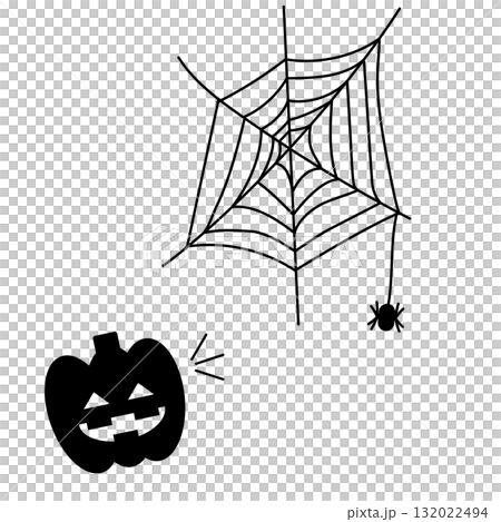 萬聖節南瓜與蜘蛛網 132022494