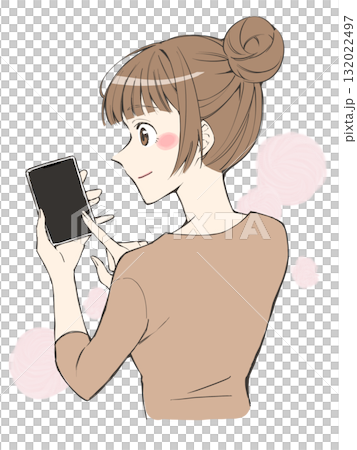 スマホを見る女性 スマホを見る女性 132022497